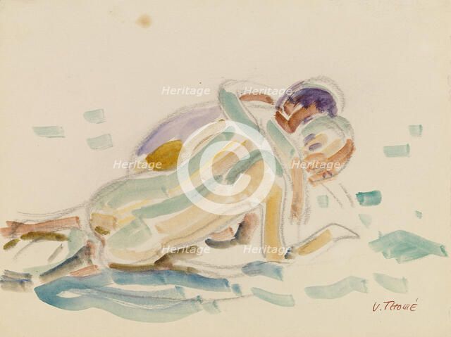 Two boys playing, 1910. Creator: Verner Thome.