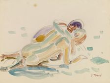 Two boys playing, 1910. Creator: Verner Thome