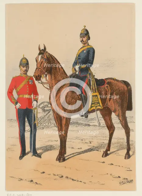 Two British soldiers, 1875-1925. Creator: Richard Simkin.