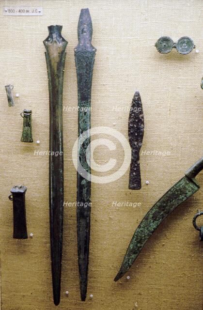 Two Bronze, Celtic Iron Age Sword Blades, France, 800BC-400 BC. Artist: Unknown.