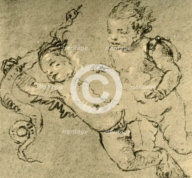 'Two Cupids', c1752, (1928). Artist: Giovanni Battista Tiepolo.