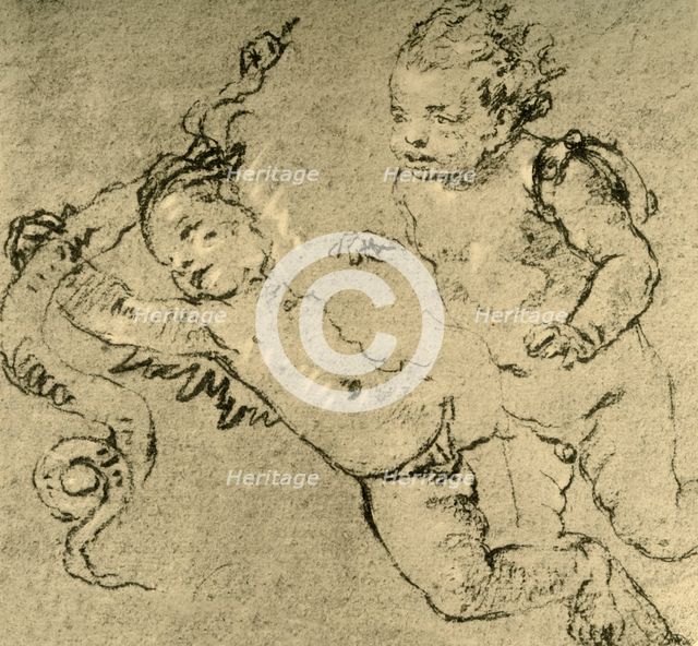 'Two Cupids', c1752, (1928). Artist: Giovanni Battista Tiepolo.