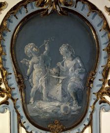Two cupids making soap bubbles, between 1735 and 1745. Creator: Unknown