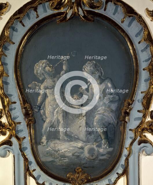 Two cupids making soap bubbles, between 1735 and 1745. Creator: Unknown.