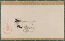 Two cups decorated respectively with pine and plum, Edo period, probably 19th century. Creator: Unknown