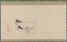 Two cups decorated respectively with pine and plum, Edo period, probably 19th century. Creator: Unknown