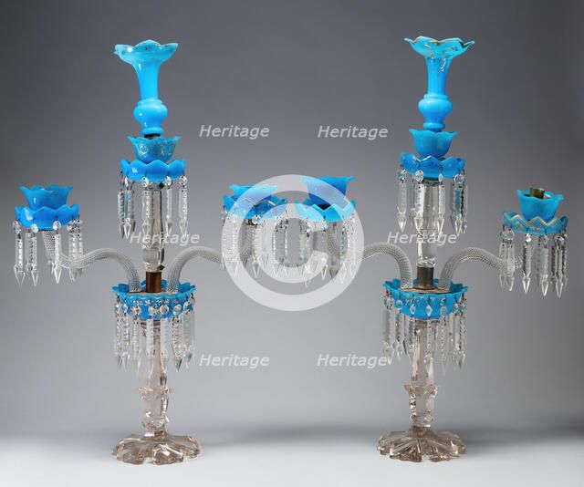 Two Candelabra, France, c. 1835. Creator: Unknown.