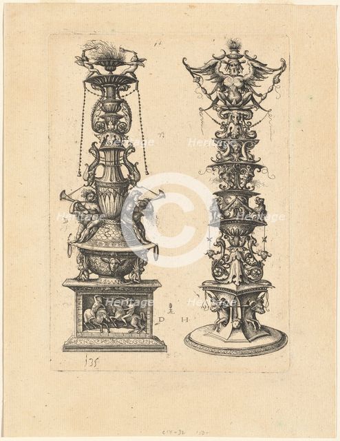 Two Candelabrum Designs. Creator: Daniel Hopfer.