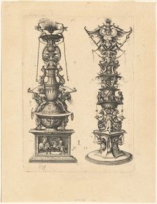 Two Candelabrum Designs. Creator: Daniel Hopfer