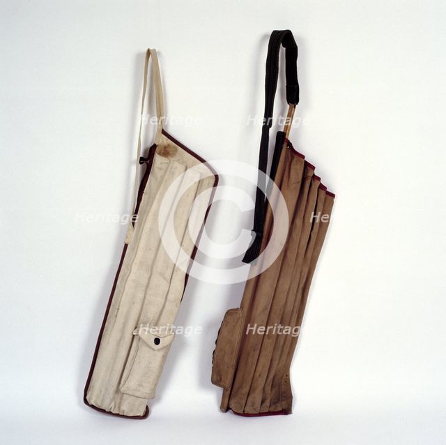 Two canvas 'Sunday' golf bags, c1914. Creator: Unknown.