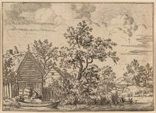 Two Casks in Front of a Cottage, probably c. 1645/1656. Creator: Allart van Everdingen