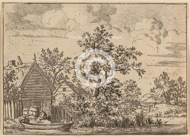 Two Casks in Front of a Cottage, probably c. 1645/1656. Creator: Allart van Everdingen.