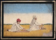 Two carpenters, possibly father and son, at work, (between 1800 and 1899?). Creator: Unknown