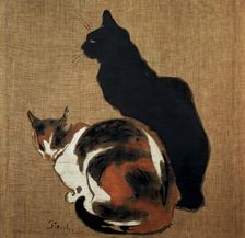 Two Cats 1894. Artist: Theophile Alexandre Steinlen