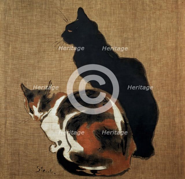 'Two Cats', 1894.  Artist: Theophile Alexandre Steinlen