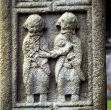 Two Celtic warrior chiefs, Clonmacnoise, Ireland