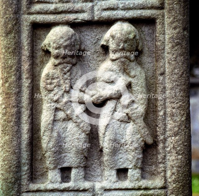 Two Celtic warrior chiefs, Clonmacnoise, Ireland. Artist: Unknown