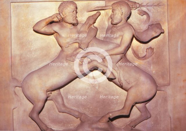 Two Centaurs Fighting over a young deer, Late 5th century BC, (20th century). Artist: Unknown.