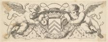 Two Cherubs with the Arms of Cardinal Richelieu, before 1642. Creator: Claude Mellan