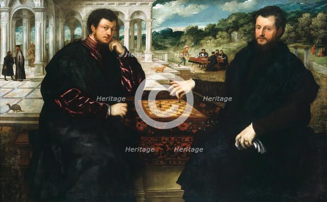 Two Chess Players, ca 1545. Creator: Bordone, Paris (1500-1571).