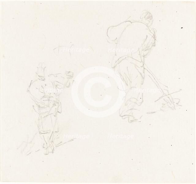 Two Chinese Laborers, c. 1838. Creator: George Chinnery.