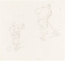 Two Chinese Laborers, c. 1838. Creator: George Chinnery