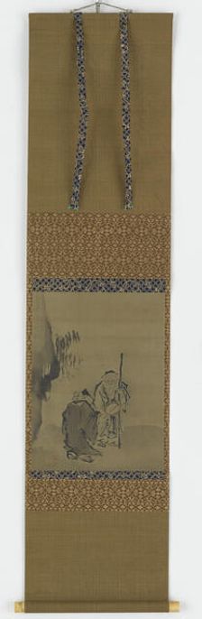 Two Chinese sages near an overhanging rock, Edo period, 1615-1868. Creator: Unknown