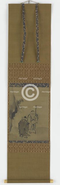 Two Chinese sages near an overhanging rock, Edo period, 1615-1868. Creator: Unknown.