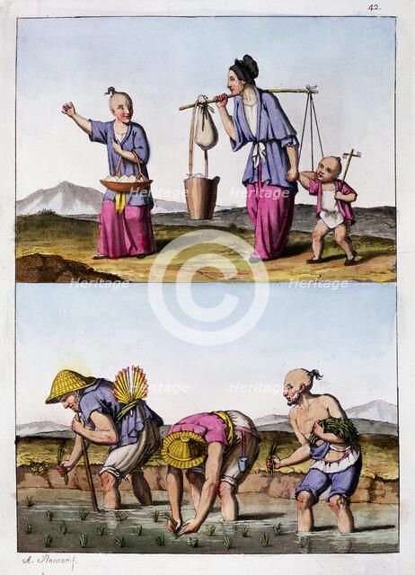 Two Chinese scenes, c1830. Artist: Unknown