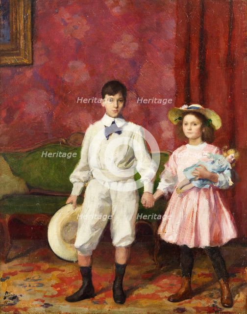 Two children, 1914. Creator: Devambez, André Victor Édouard (1867-1943).