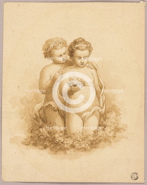 Two Children, One Holding Nest with Birds, n.d. Creator: Unknown.
