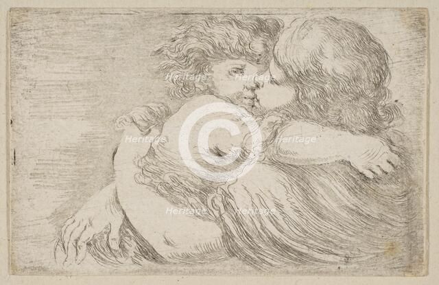 Two Children Embrace, ca. 1662. Creator: Stefano della Bella.