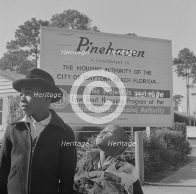 Two children living in low rent housing project near Bethune-Cookman...Daytona Beach, Florida, 1943. Creator: Gordon Parks.