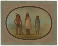 Two Chippewyan Warriors and a Woman, 1855/1869. Creator: George Catlin