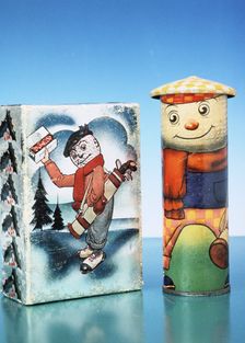 Two Christmas Dunlop golf ball boxes, 1930s. Creator: Unknown