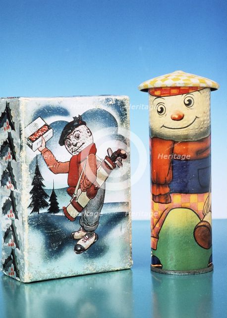 Two Christmas Dunlop golf ball boxes, 1930s. Creator: Unknown.