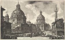 Two churches near Trajan's column, S. Maria di Loreto and Santissimo Nome di Maria (Ve..., ca. 1762. Creator: Giovanni Battista Piranesi