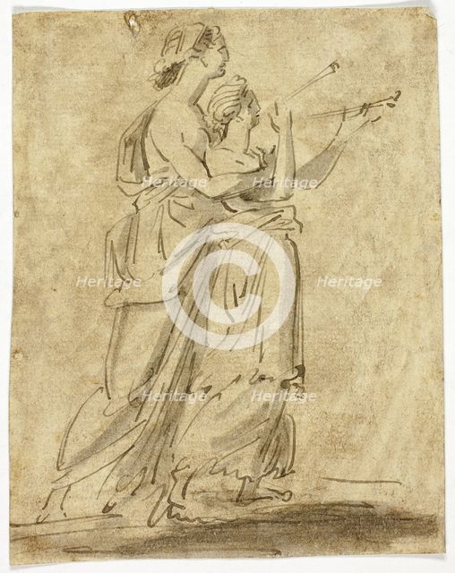 Two Classical Female Figures, n.d. Creator: Unknown.