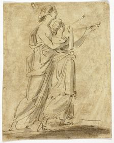 Two Classical Female Figures, n.d. Creator: Unknown