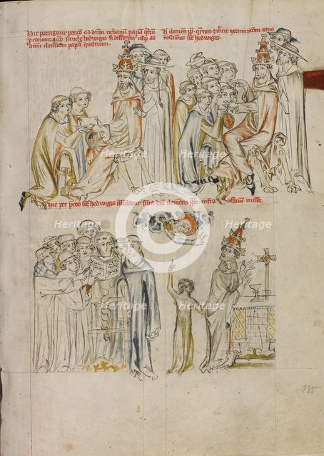 Two Clerics Requesting the Canonization of Saint Hedwig before Pope Urban IV, 1353. Creator: Unknown.