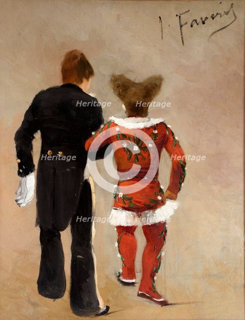 Two clowns, ca 1885. Creator: Faverot, Joseph (1862-1915).