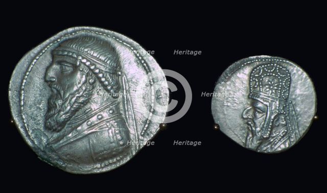 Two coins of Mithridates II of Parthia. Artist: Unknown