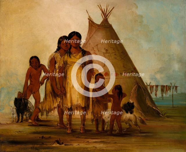 Two Comanche Girls, 1834. Creator: George Catlin.
