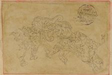 Two composite elephants, fighting, 18th century. Creator: Unknown