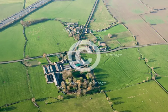 Two concentric square moats and ridge and furrow earthworks, Lower Strensham, Worcestershire, 2014. Creator: Historic England Staff Photographer.