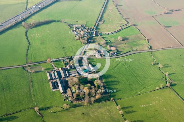 Two concentric square moats and ridge and furrow earthworks, Lower Strensham, Worcestershire, 2014. Creator: Historic England Staff Photographer.
