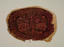 Two Confronted Animals from a Tunic, 700s-800s. Creator: Unknown