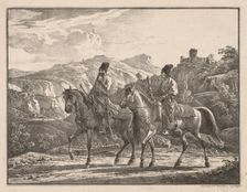 Two Cossacks on Horseback. Creator: Aleksandr Orlowski (Russian, 1777-1832)