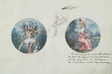 Two Costume Designs or Portrait Types and a Third Costume Sketch, ca. 1785-90. Creator: Anon