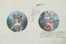 Two Costume Designs or Portrait Types and a Third Costume Sketch, ca. 1785-90. Creator: Anon